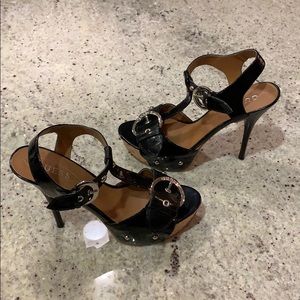 Black Guess Buckle Heels